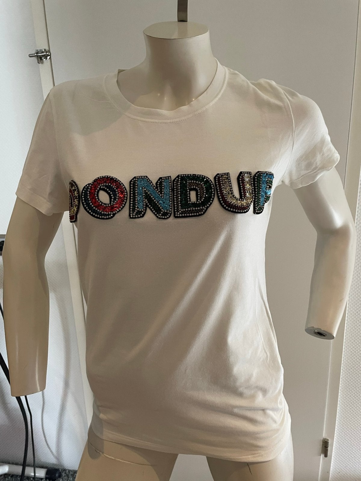 Dondup shirt met steentjes maat m, Maat 38/40 (M), Wit, Ophalen of Verzenden, Zo goed als nieuw