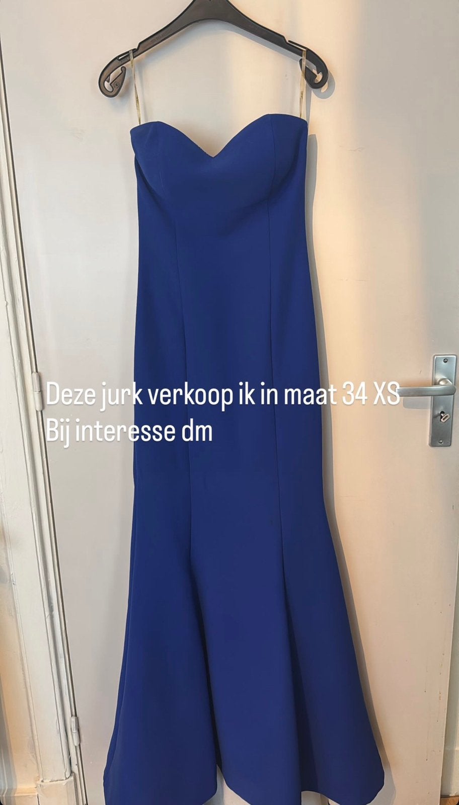 Galajurk donkerblauw maat XS, Kleding | Dames, Gelegenheidskleding, Ophalen of Verzenden, Zo goed als nieuw, Blauw, Galajurk