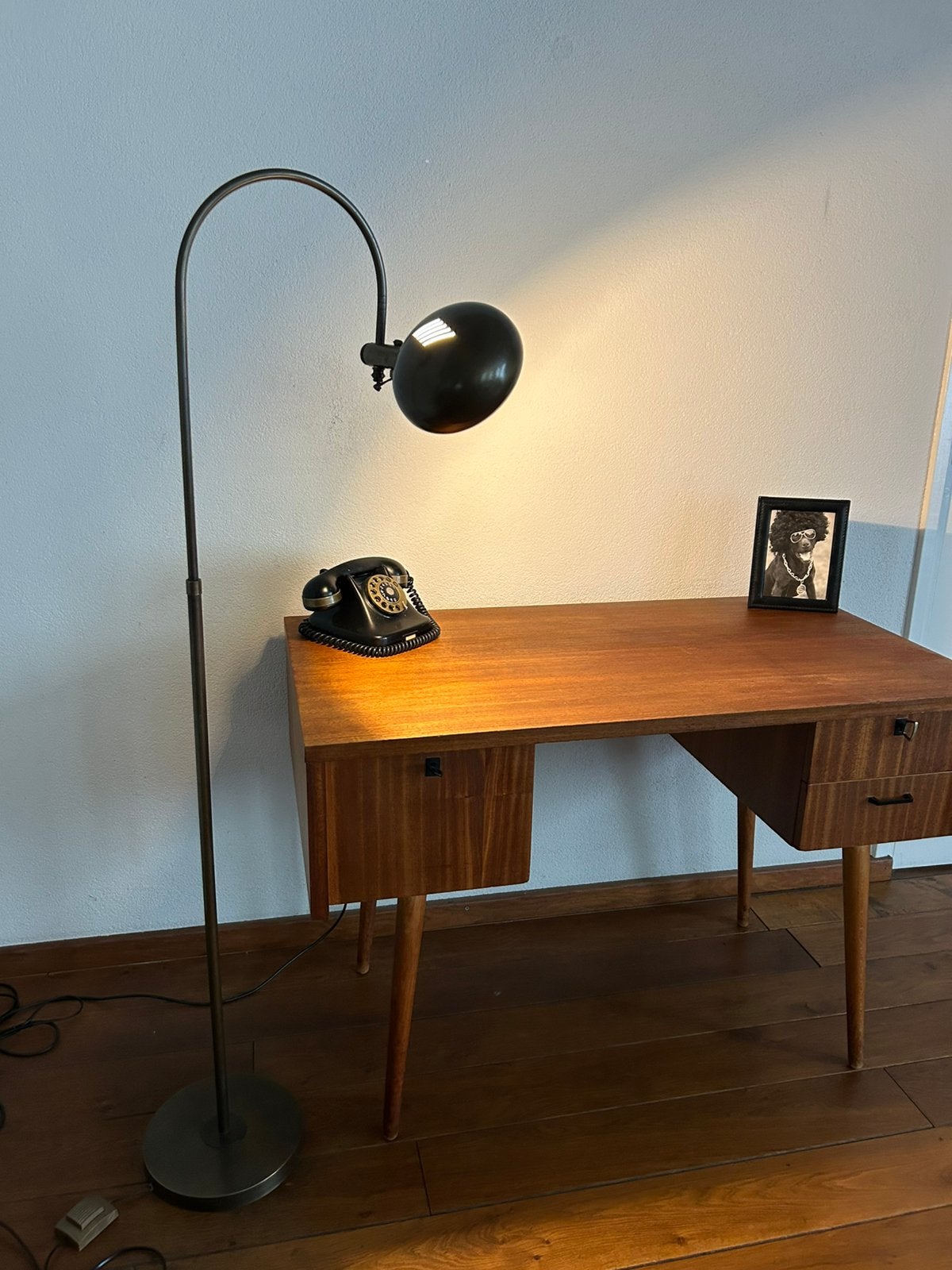 Vintage Booglamp Vloerlamp - Jaren '60 Italiaans Design, Ophalen of Verzenden, Zo goed als nieuw, Metaal, 150 tot 200 cm