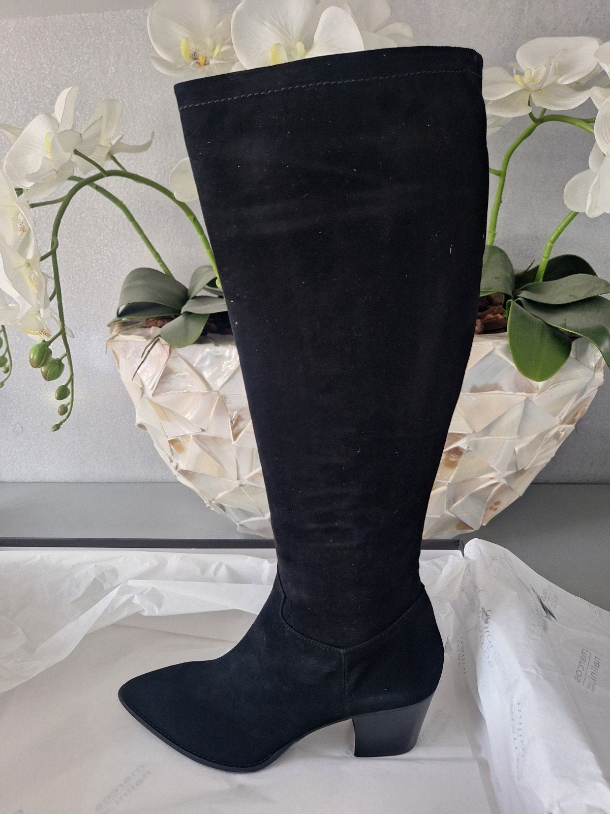 Nieuwe Marcos Nalini leren suede hoge laarzen maat 42, Kleding | Dames, Schoenen, Hoge laarzen, Zwart, Nieuw, Marcos Nalini