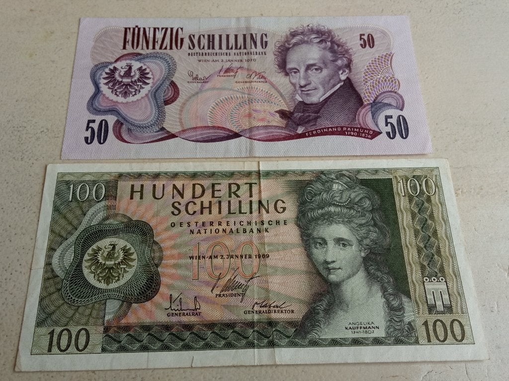Oostenrijk 50 en 100 schilling., Ophalen of Verzenden, Oostenrijk, Setje