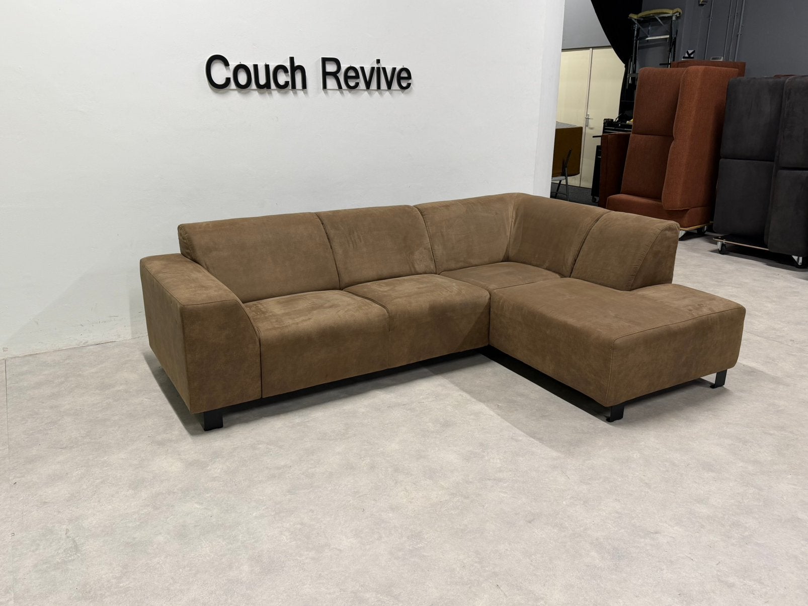 Beige Hoekbank 255-180 | Refurbished Gratis levering, Huis en Inrichting, Banken | Bankstellen, -, Verzenden, -, Zo goed als nieuw