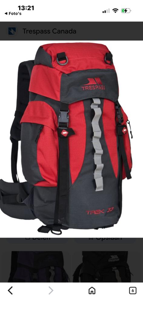 Trespass Trek 33 rugtas, Sieraden, Tassen en Uiterlijk, Tassen | Rugtassen, Ophalen of Verzenden, Zo goed als nieuw, Overige merken