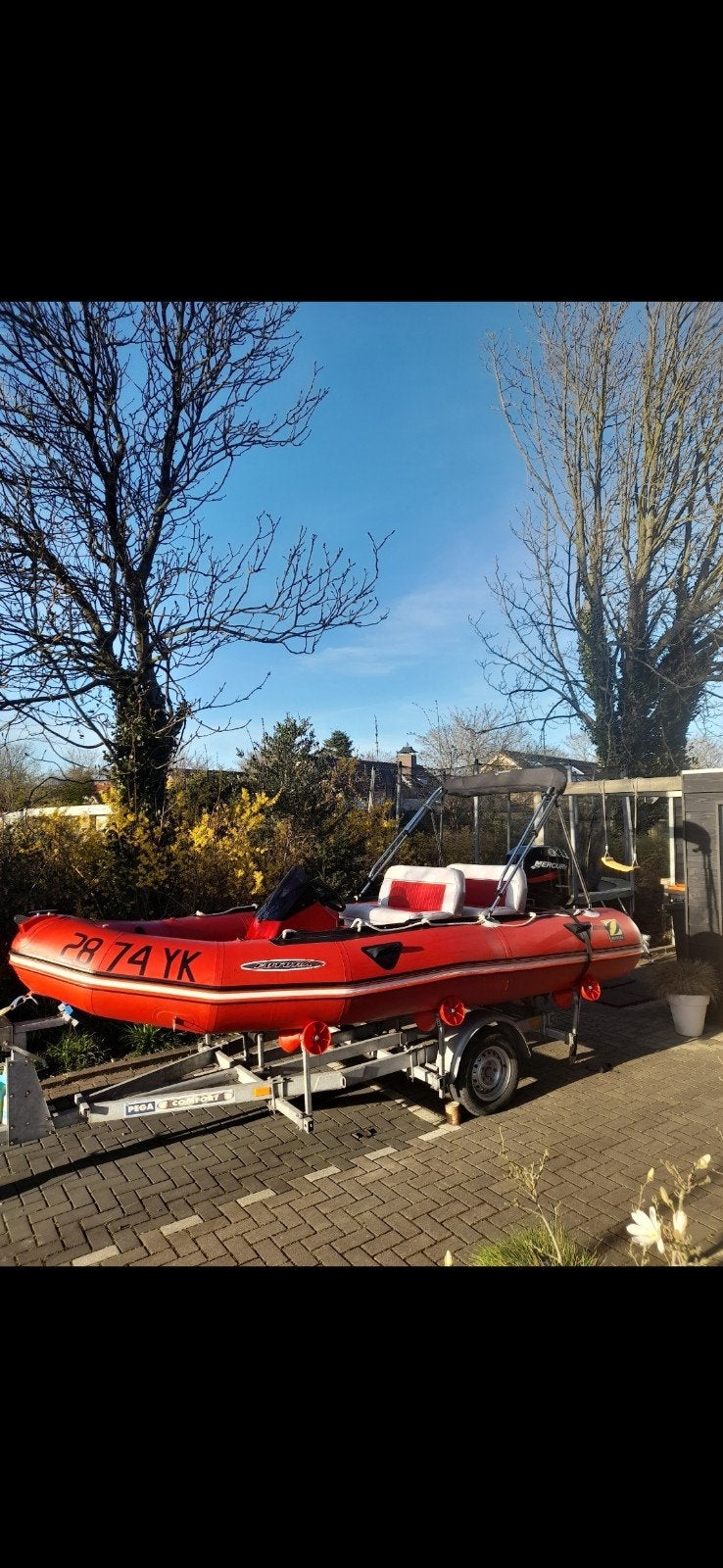Zodiac MK3 60 pk 4 takt., Watersport en Boten, Rubberboten, Polyester/glasvezel, Gebruikt, Ophalen of Verzenden, Zodiac