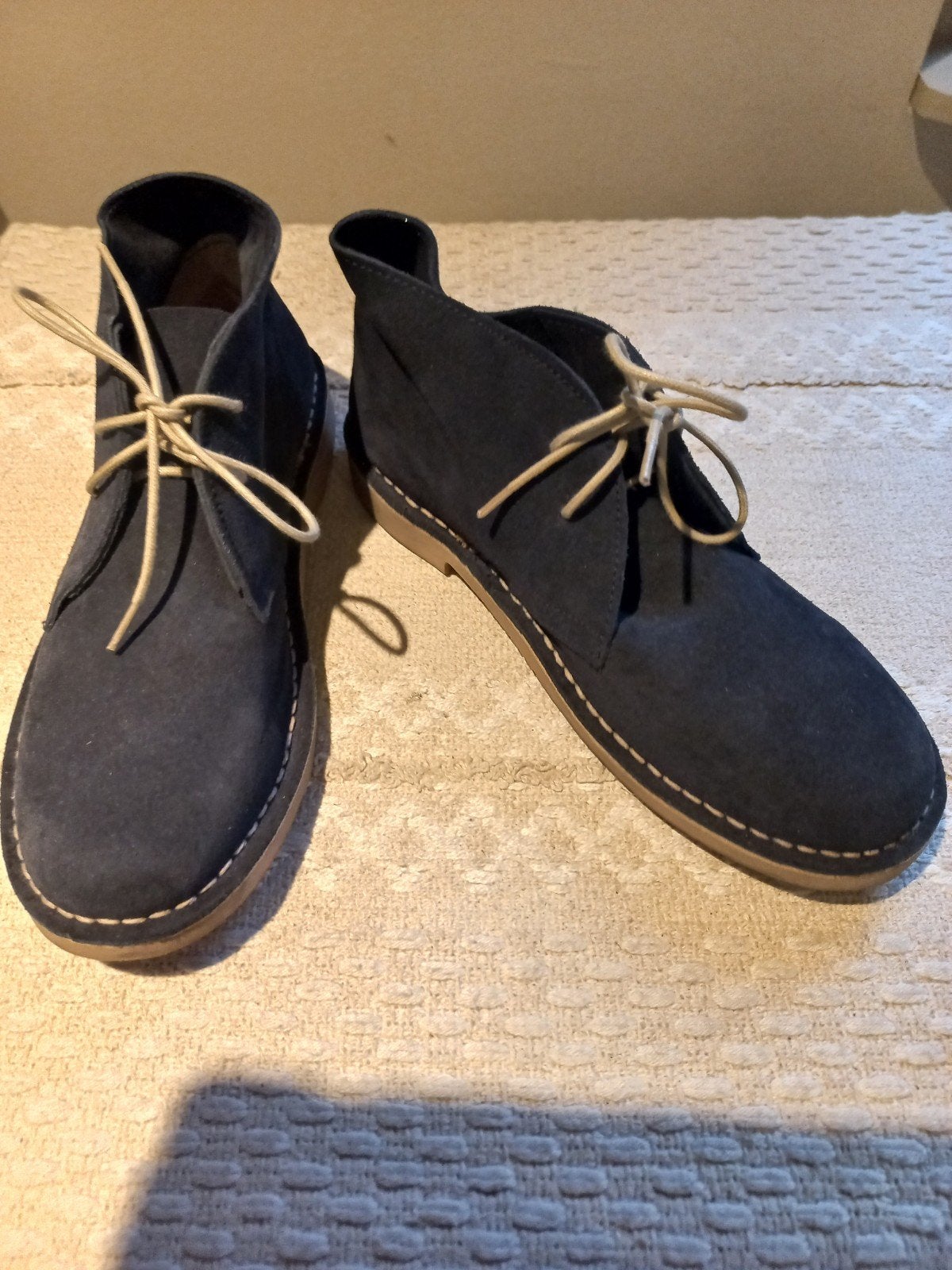 Suède herenschoenen maat 40, donkerblauw, Ophalen of Verzenden, Zo goed als nieuw, Blauw