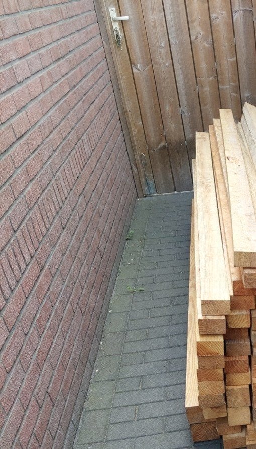 Partij houten balken 26 stuks, Tuin en Terras, Palen, Balken en Planken, Ophalen, 180 tot 250 cm, Balken