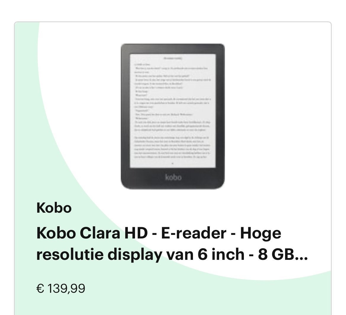 Kobo clara HD ereader 6 inch 8 MB, Computers en Software, E-readers, Ophalen of Verzenden, Zo goed als nieuw