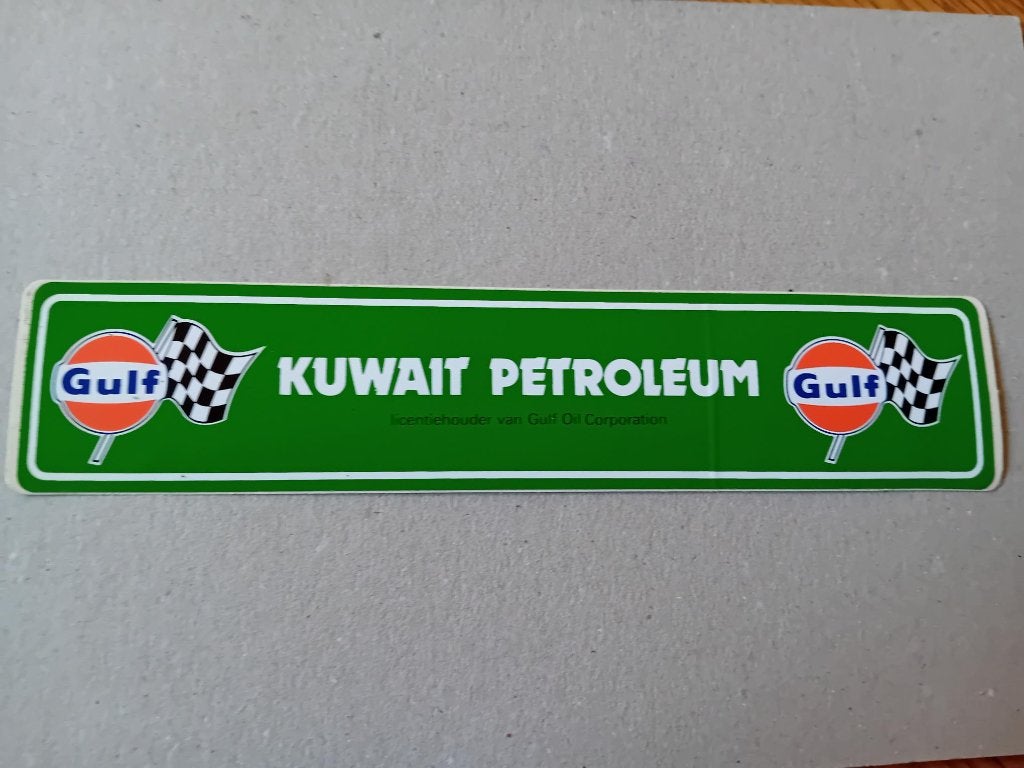Gulf Kuwait Petroleum sticker 17,5x3,5cm, Ophalen of Verzenden, Zo goed als nieuw, Bedrijf of Vereniging