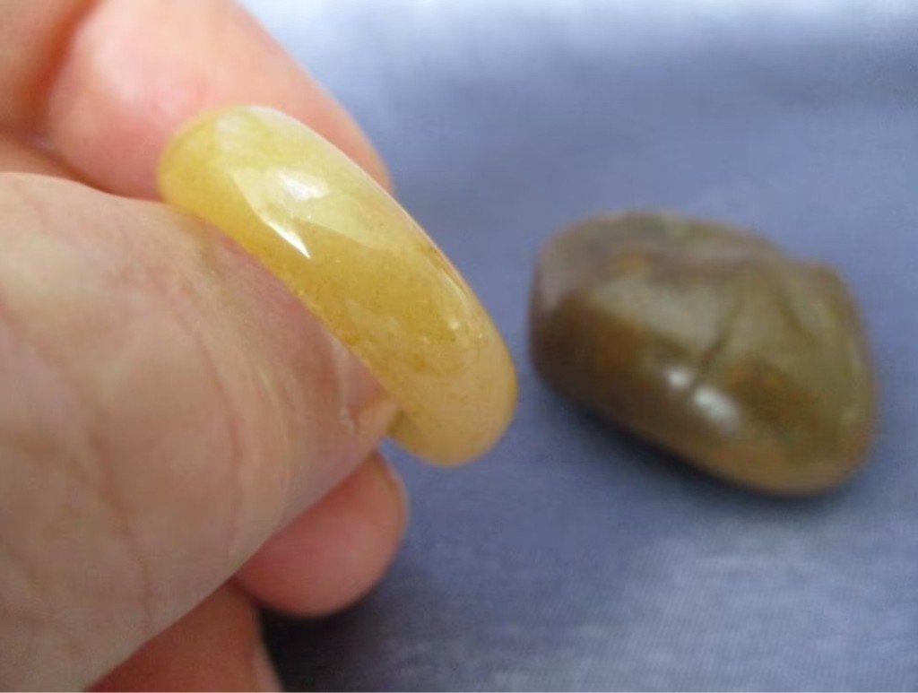 Bandring bruinbeige agaat Ø 22,2 mm, Sieraden, Tassen en Uiterlijk, Ringen, Overige materialen, Verzenden, Nieuw, Dame of Heer