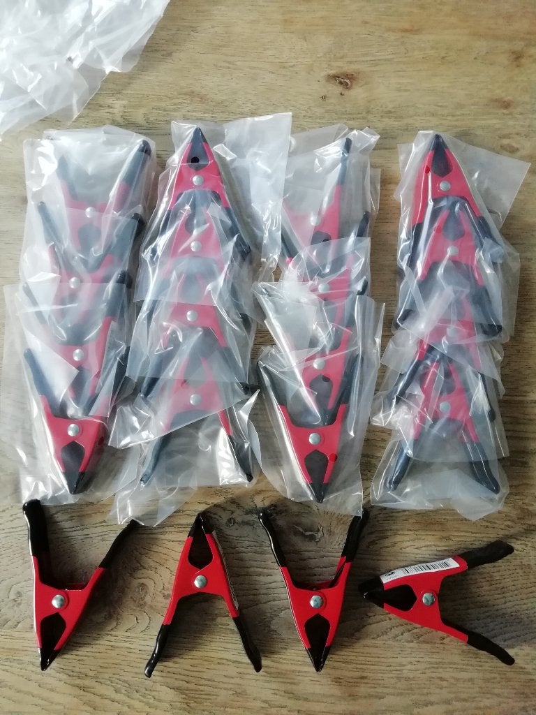20 Nieuwe Zeilklemmen Marktklem iso 100 mm kleur rood/zwart, Nieuw, Ophalen of Verzenden, Nvt, Nvt