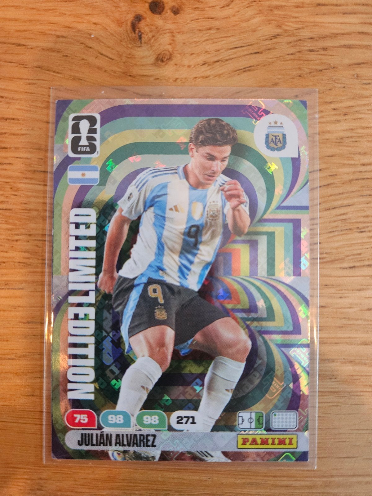Panini Adrenalyn XL WC2026 LE Holo Julian Alvarez, Ophalen of Verzenden, Zo goed als nieuw, Buitenlandse clubs, Spelerskaart