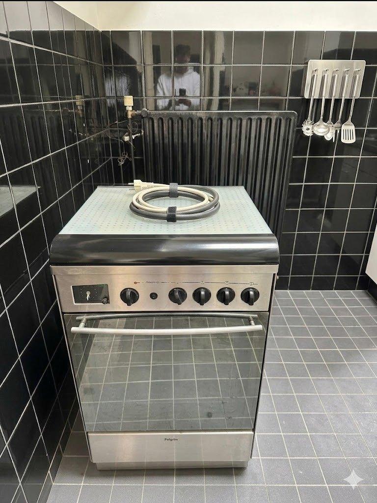 Goedwerkend RVS gasfornuis (60 cm) – Ophalen in Haarlem, Gebruikt, Gas, Vrijstaand, 85 tot 90 cm