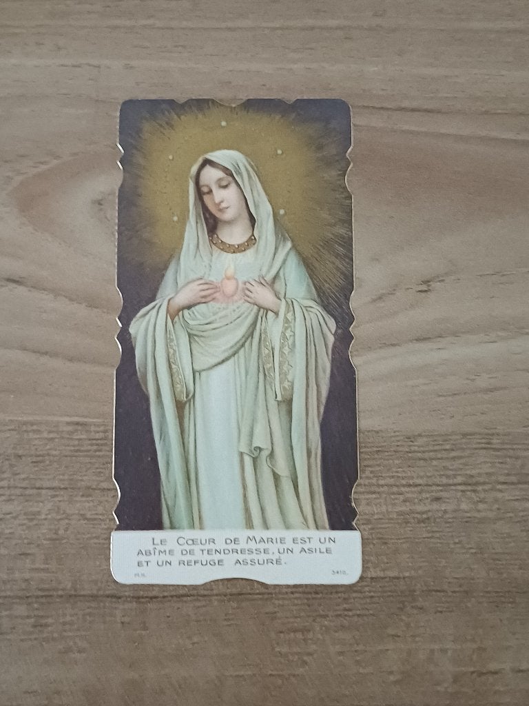 Antiek bidprentje Maria met kind, Verzamelen, Ophalen of Verzenden, Bidprentje