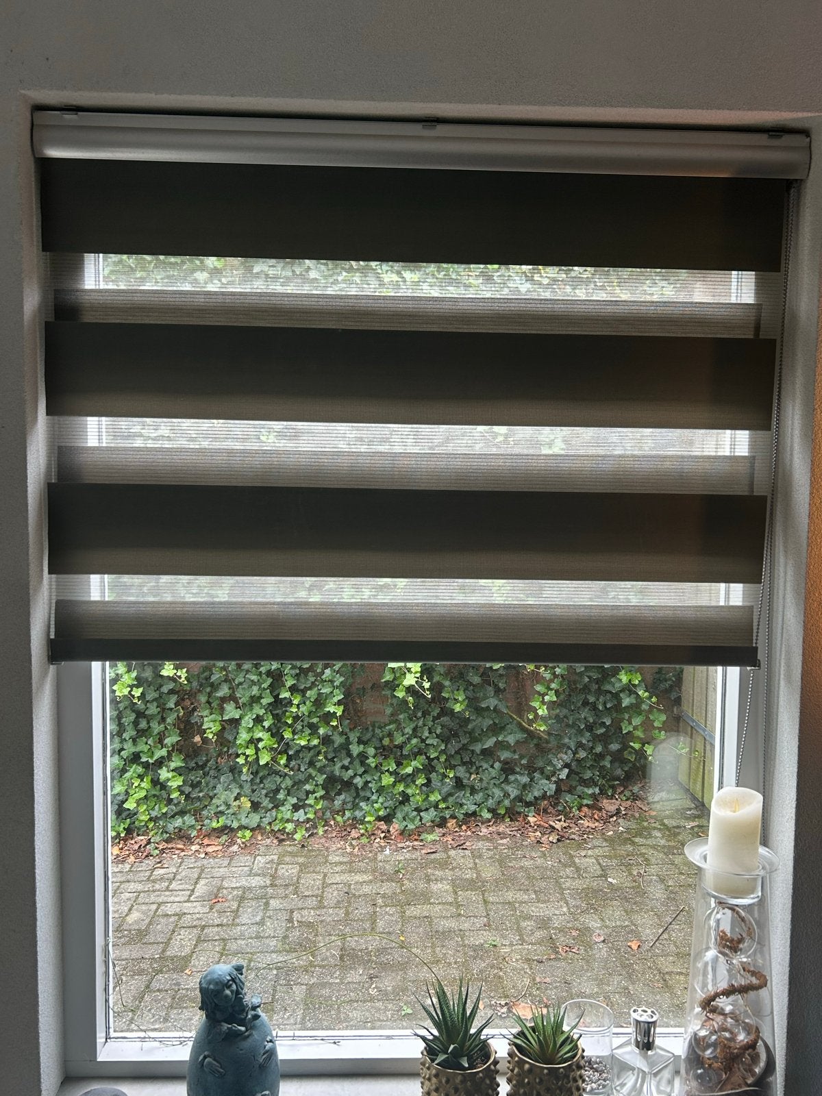 Duo rolgordijn - Grijs - 120x160 cm, Ophalen, Zo goed als nieuw, Grijs, Duo rolgordijn
