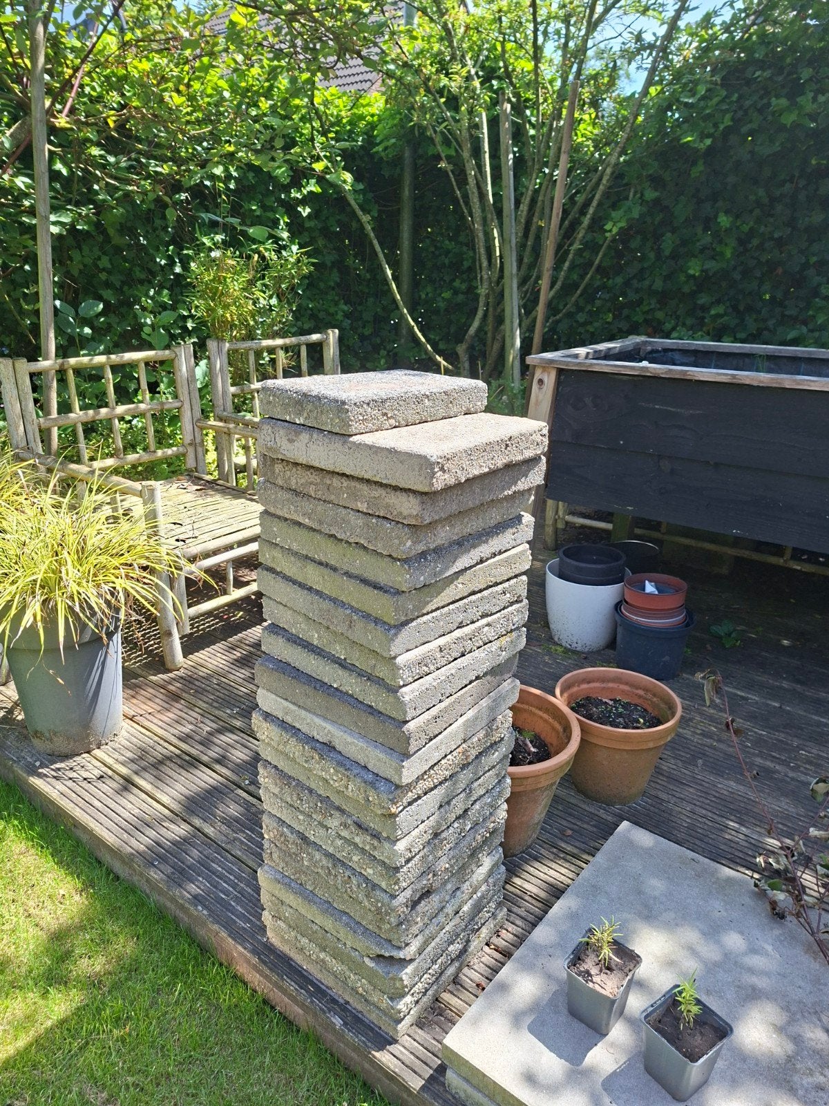 30x30 tegels, Tuin en Terras, Tegels en Klinkers, Ophalen, Gebruikt, Beton, Terrastegels