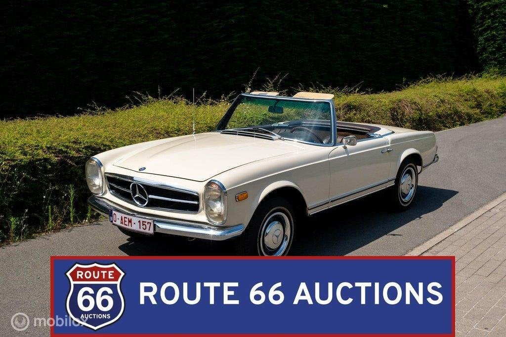 Mercedes-Benz 230 SL Pagode | 1966 | Route 66 Auctions, Overige carrosserieën, Zwart, Mercedes-Benz, Bedrijf