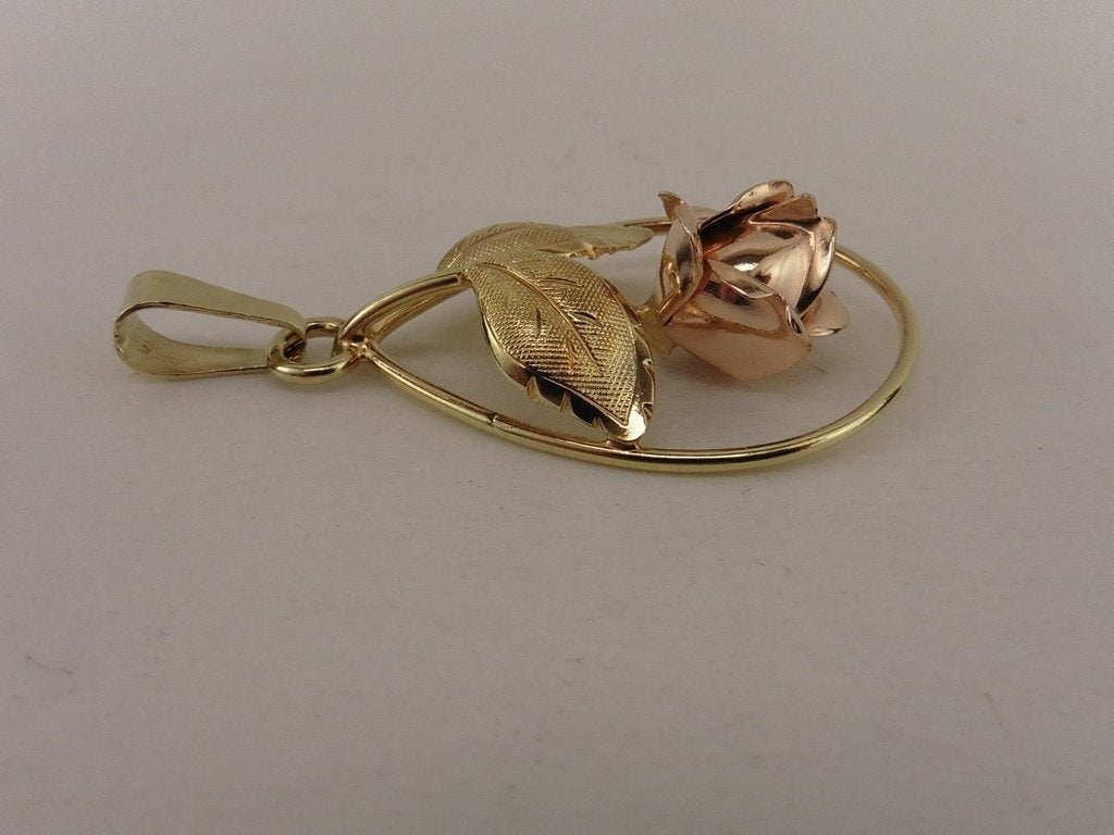 Gouden Teka hanger roosje                               G96, Gebruikt, ., Ophalen of Verzenden, .