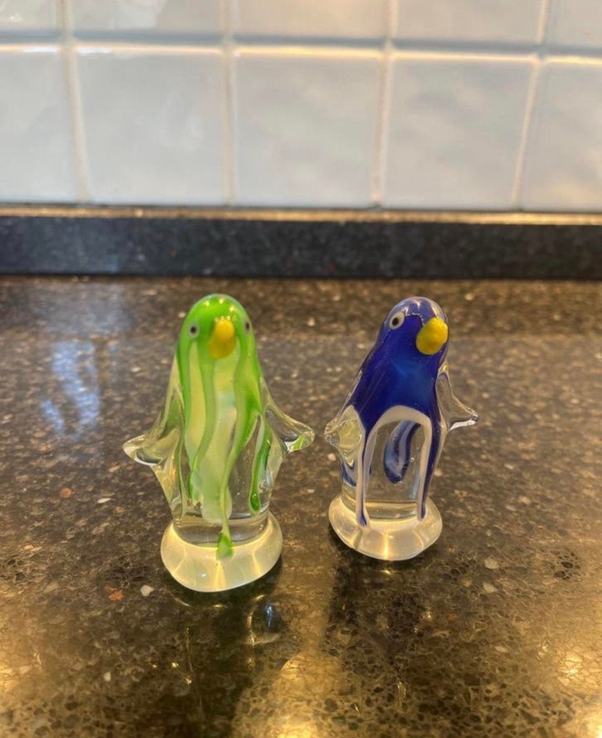 Set van 2 Murano Glazen Pinguïns - Groen & Blauw, Ophalen of Verzenden