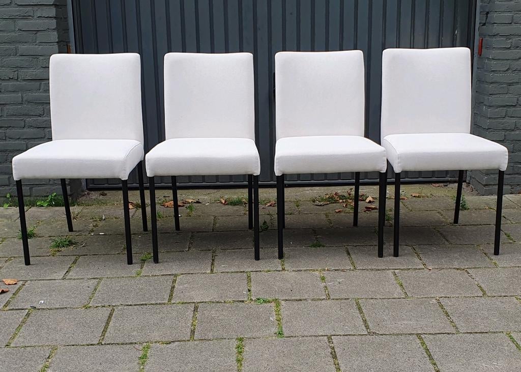 4 Eetkamerstoelen van Montel, model Blond,
In, Huis en Inrichting, Stoelen, Ophalen, Wit, Montél goossens stijl, Zo goed als nieuw