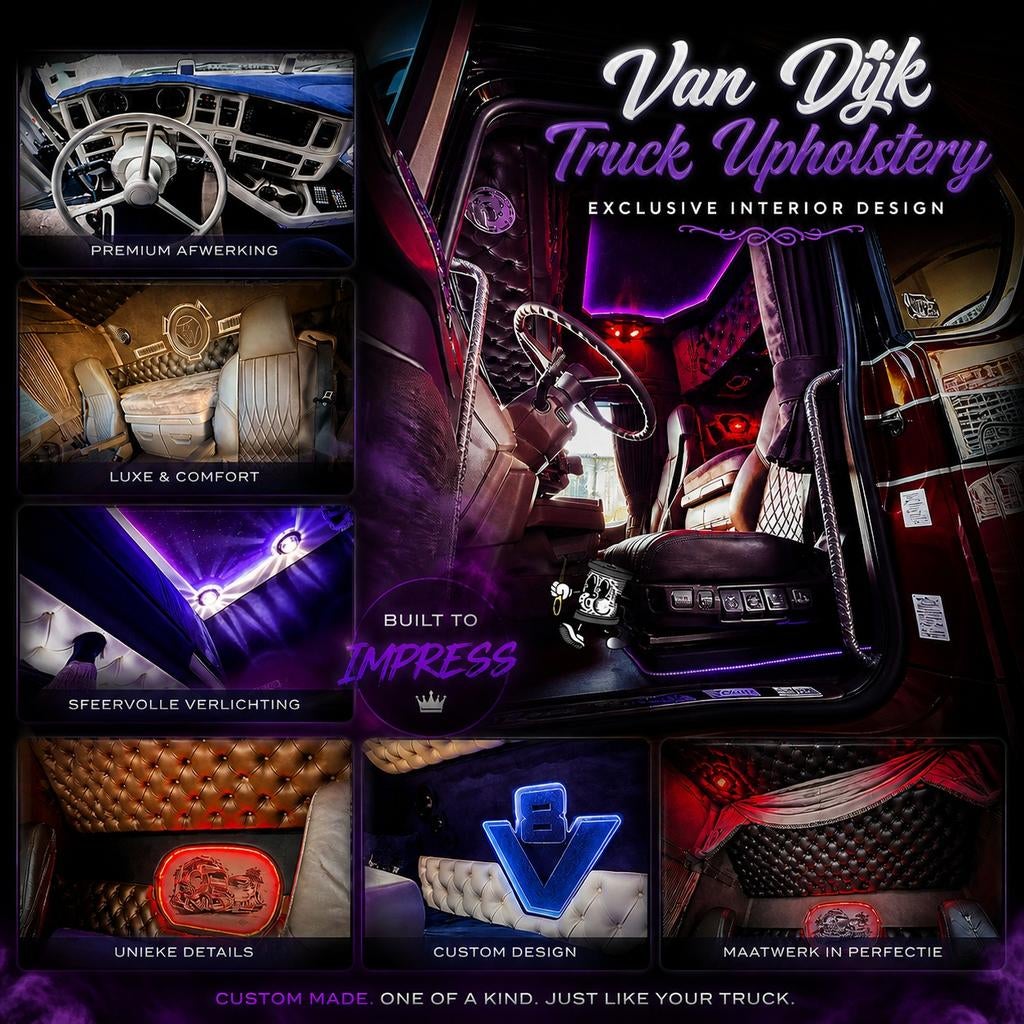 Truck Interieur Maatwerk - Van Dijk Truck Upholstery, Ophalen, Nieuw, Interieur en Bekleding