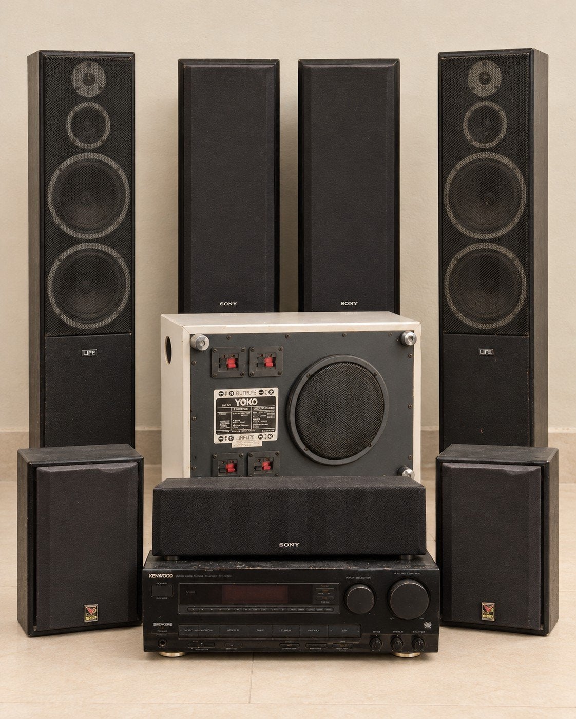 Complete 7.1 Home Cinema Speakerset met Kenwood Receiver, Overige merken, Gebruikt, Ophalen of Verzenden, Surroundset