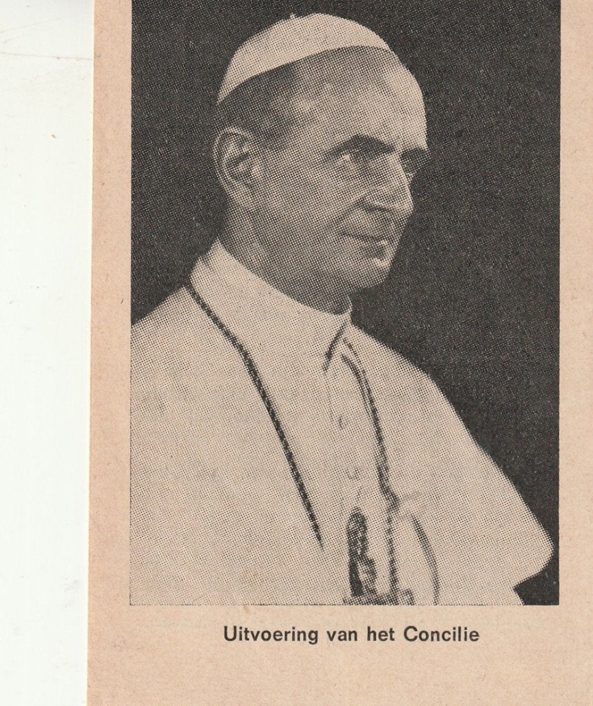 Paus Pius XII en Evangelie in Oceanië - Vintage prent, Ophalen of Verzenden, Gebruikt, Kaart of Prent, Christendom | Katholiek