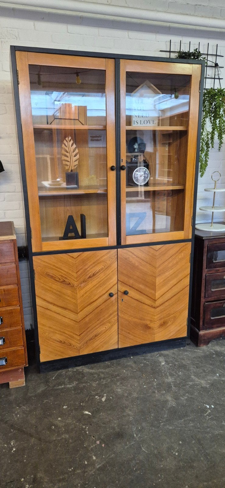 Vintage Boekenkast Servicekast Schoolkast H190 B110 D40, Huis en Inrichting, Kasten | Boekenkasten, Gebruikt, 100 tot 150 cm, 150 tot 200 cm