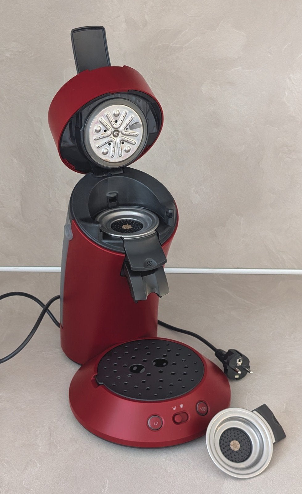 Senseo Original PLUS Deep Red - Zo goed als nieuw, Witgoed en Apparatuur, Koffiezetapparaten, Koffiemachine, Ophalen of Verzenden