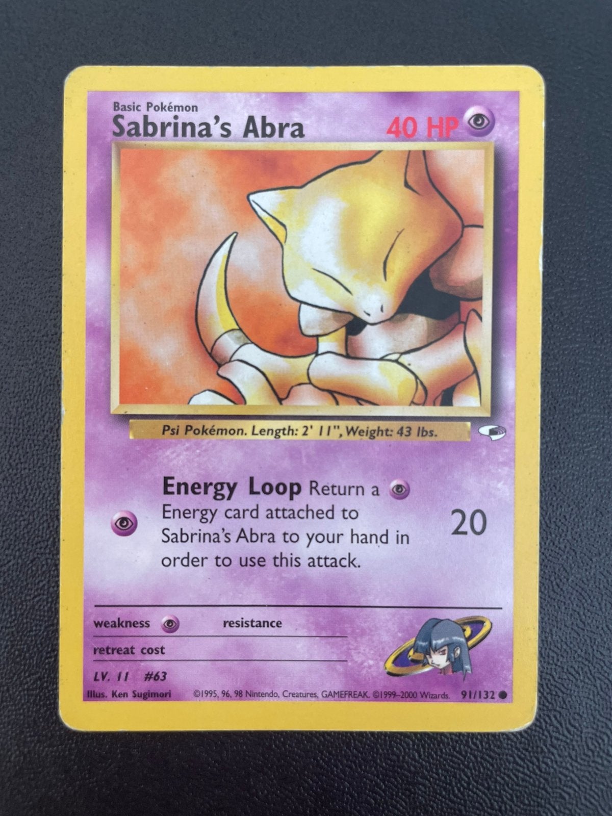 Sabrina’s Abra 91/132 Gym Heroes, Ophalen of Verzenden, Zo goed als nieuw