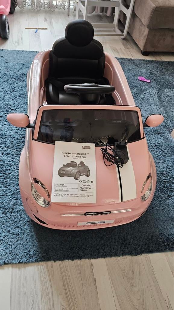 Ongebruikte Roze Fiat 500 Elektrische Kinderauto Oplaadbaar, Ophalen of Verzenden, Nieuw