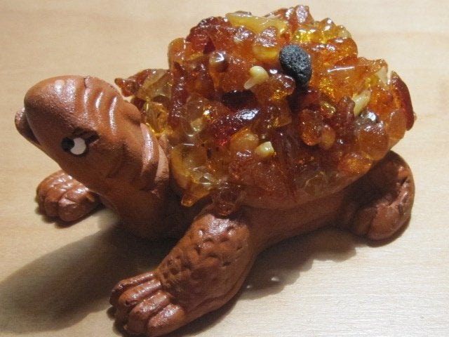 e. SCHILDPAD met edelsteen BARNSTEEN (1), Verzenden, Nieuw