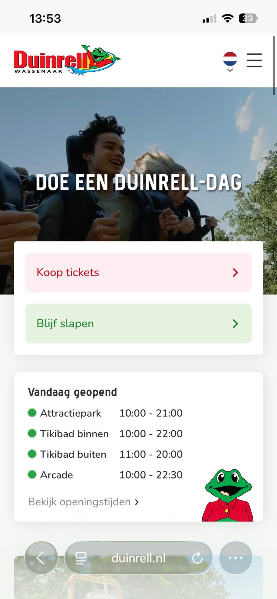 Kaartjes duinrell 18 aug, Drie personen of meer, Ticket of Toegangskaart