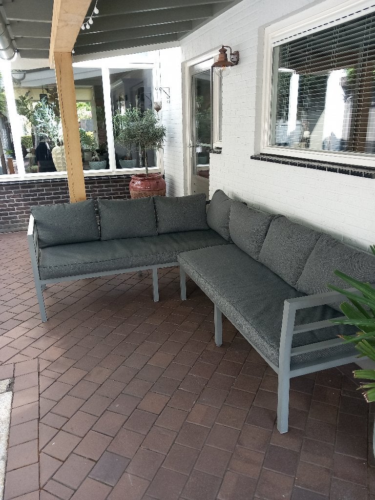 Loungeset diningset 6 persoons antraciet tuinset, Ophalen, Gebruikt, 6 zitplaatsen, Aluminium