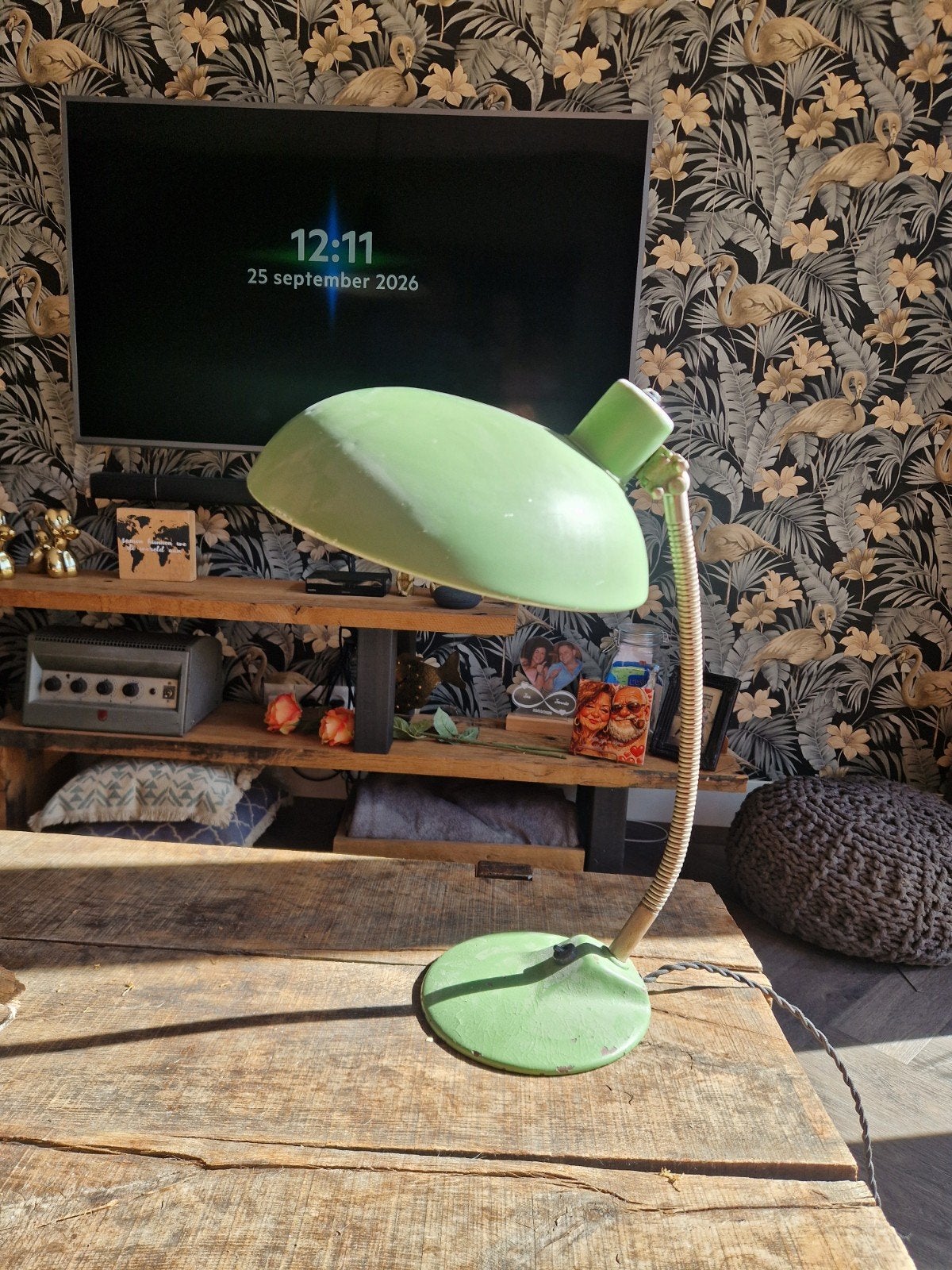 Vintage Jaren '60/'70 Groene Bureaulamp, Ophalen