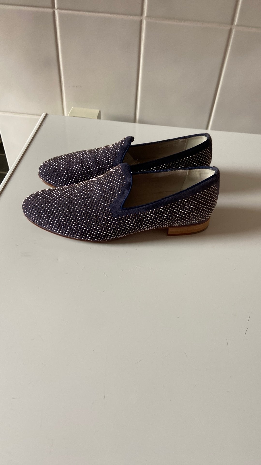 Pertini instappers mt 35 geheel leder nieuw, Blauw, Nieuw, Ophalen of Verzenden, Espadrilles of Moccasins