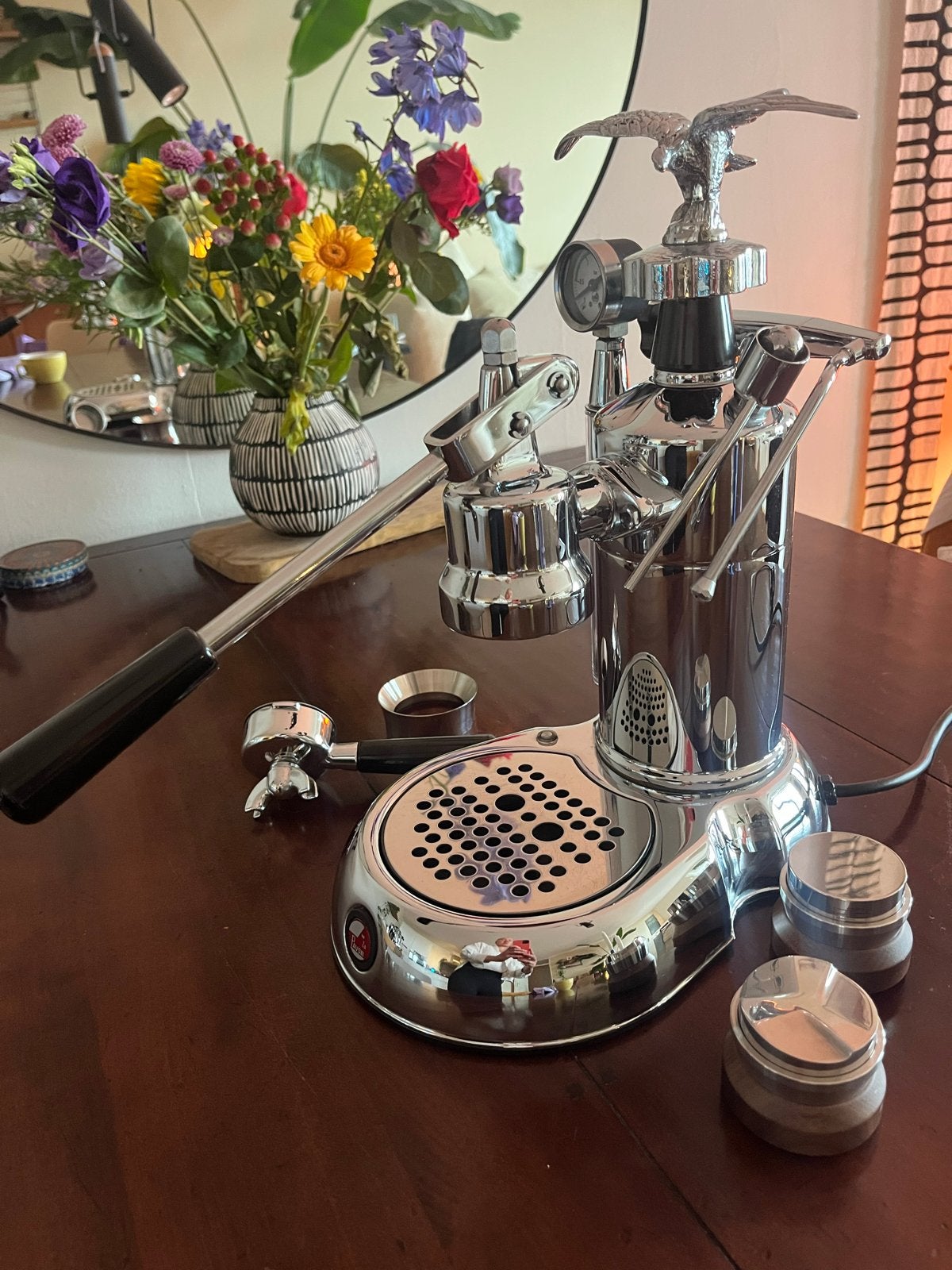 La Pavoni Milano Espresso Machine (nov 2018) - Grote Beurt, Espresso apparaat, Gemalen koffie, Zo goed als nieuw, 2 tot 4 kopjes