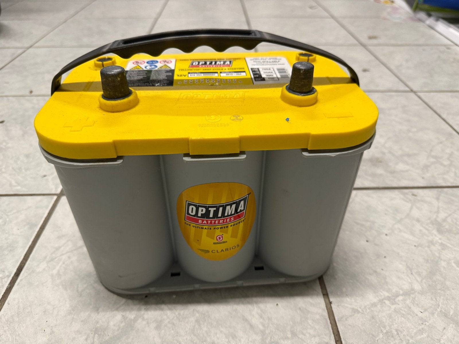 Optima Yellowtop Accu 12V 55Ah 765A AGM Deep Cycle, Auto-onderdelen, Accu's en Toebehoren, Gebruikt, Ophalen