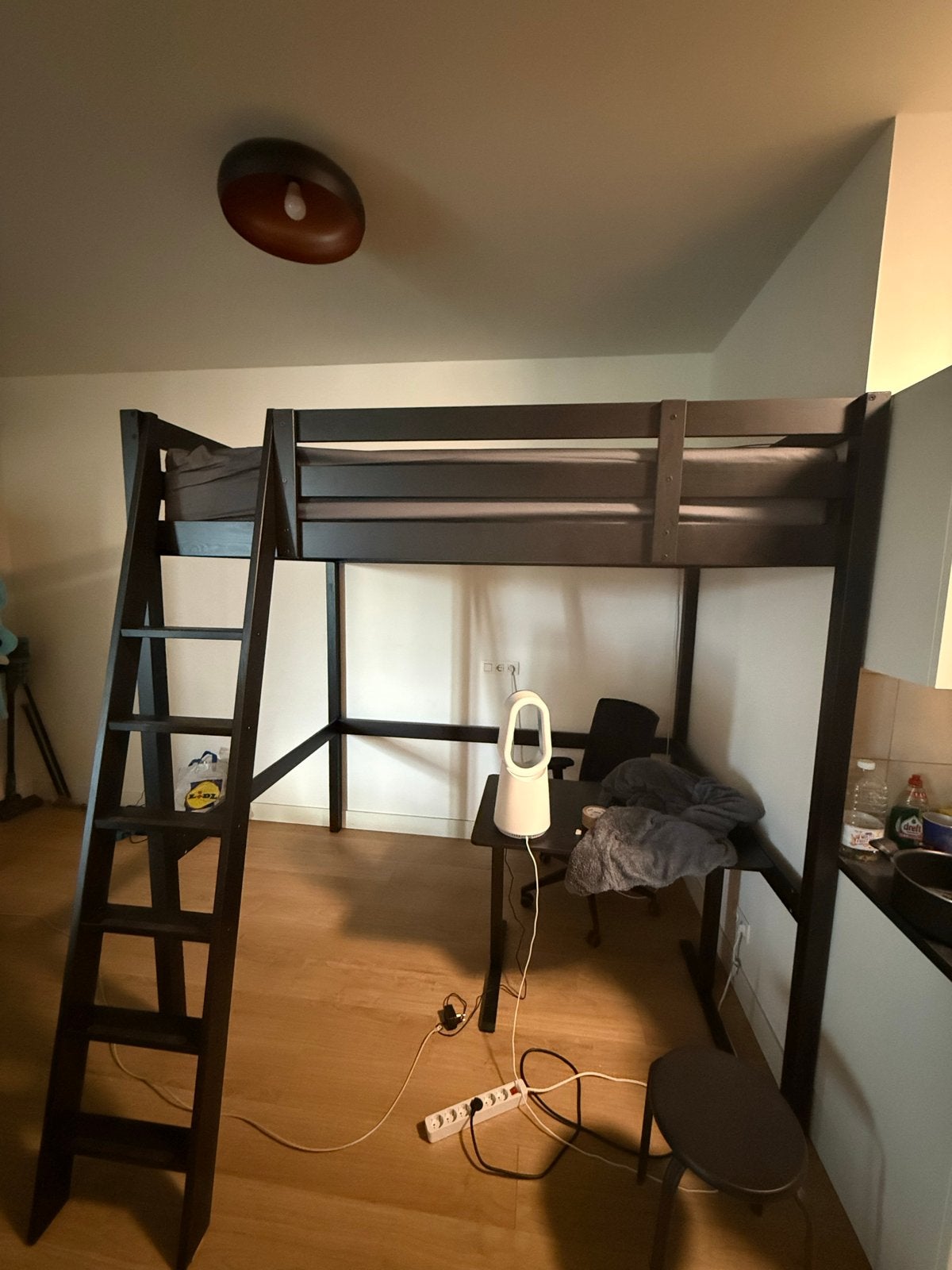IKEA STORÅ Hoogslaper 140x200 cm zwart + matras, Ophalen, Gebruikt, Hoogslaper, Eenpersoons