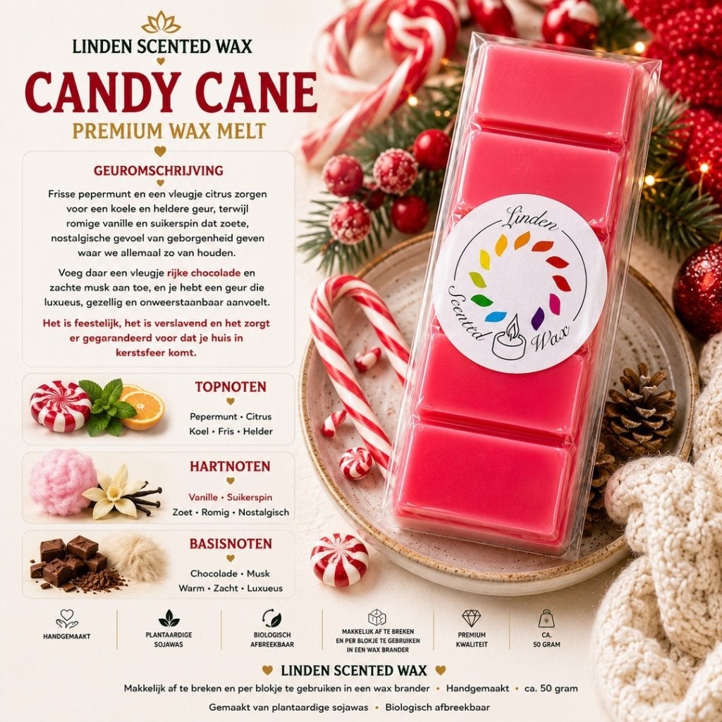 Waxmelts CANDY CANE kerst geur waxmelt snapbar, Huis en Inrichting, Ophalen of Verzenden, Nieuw, Was, Kaars