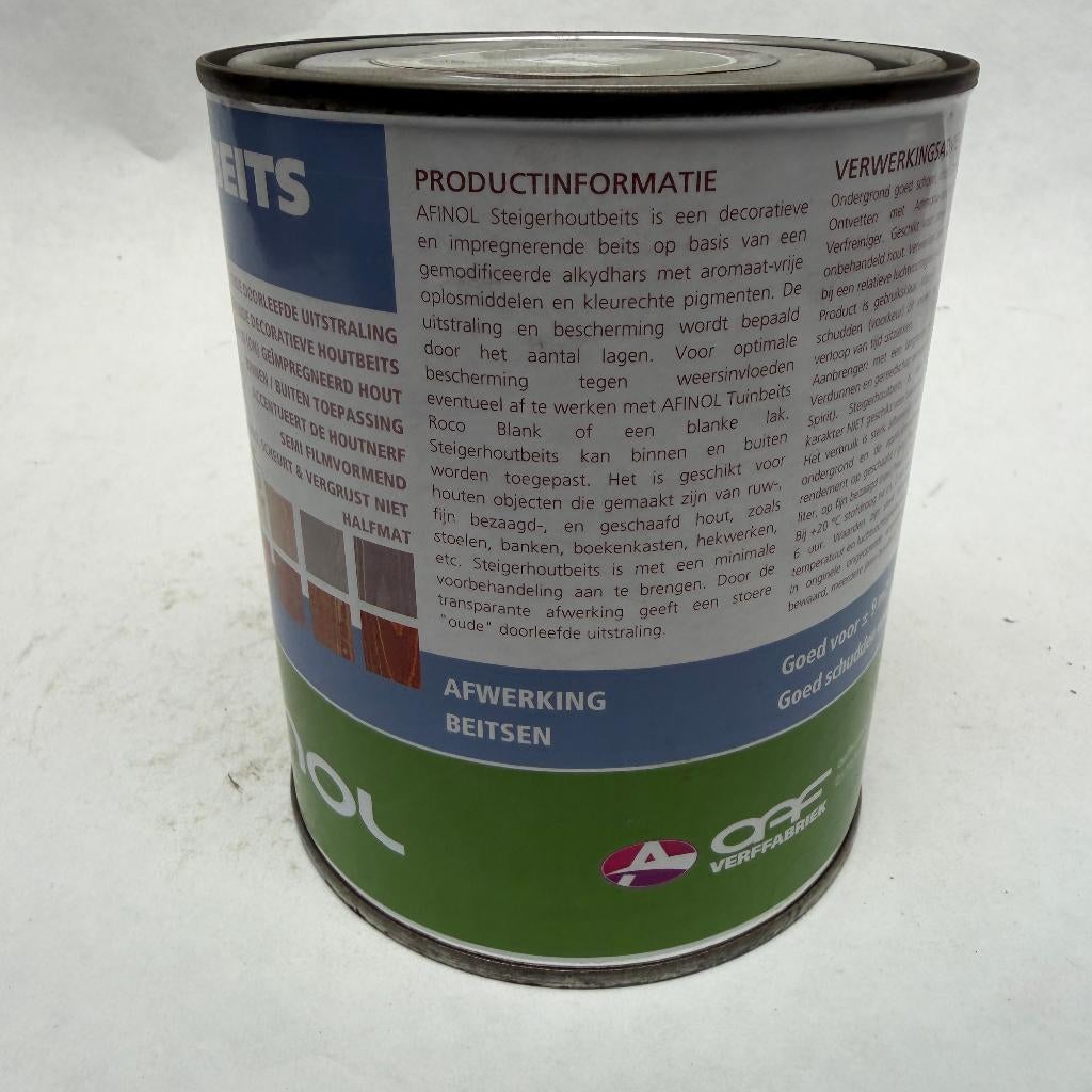 Afinol Steigerhoutbeits Hout Beits Lak Mint Wash 750ml, Nieuw, Beits, Afinol, Minder dan 5 liter