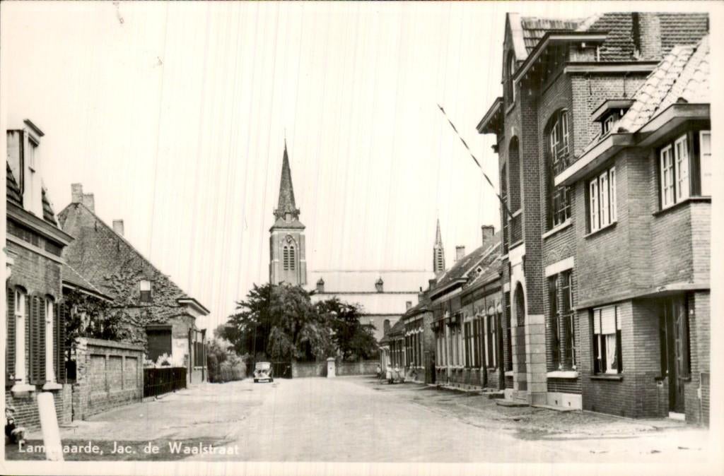 Lamswaarde - Jac. de Waalstraat - Kerk, Ophalen of Verzenden, 1940 tot 1960, Gelopen, Zeeland