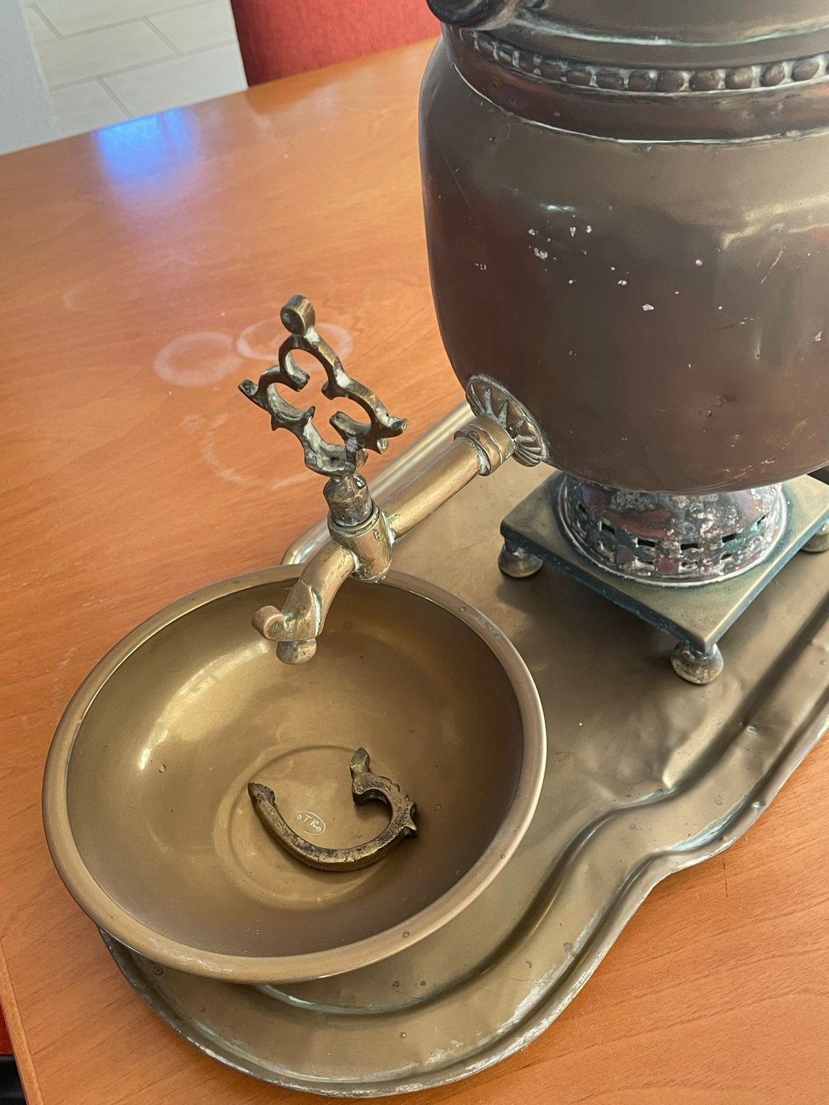 Antieke Koperen Samovar met Kraan en Kom, Antiek en Kunst, Antiek | Koper en Brons, Ophalen, Koper