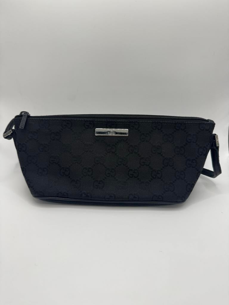 Gucci Boat Bag Zwart met Serienummer, Ophalen of Verzenden, Gebruikt, Zwart, Handtas