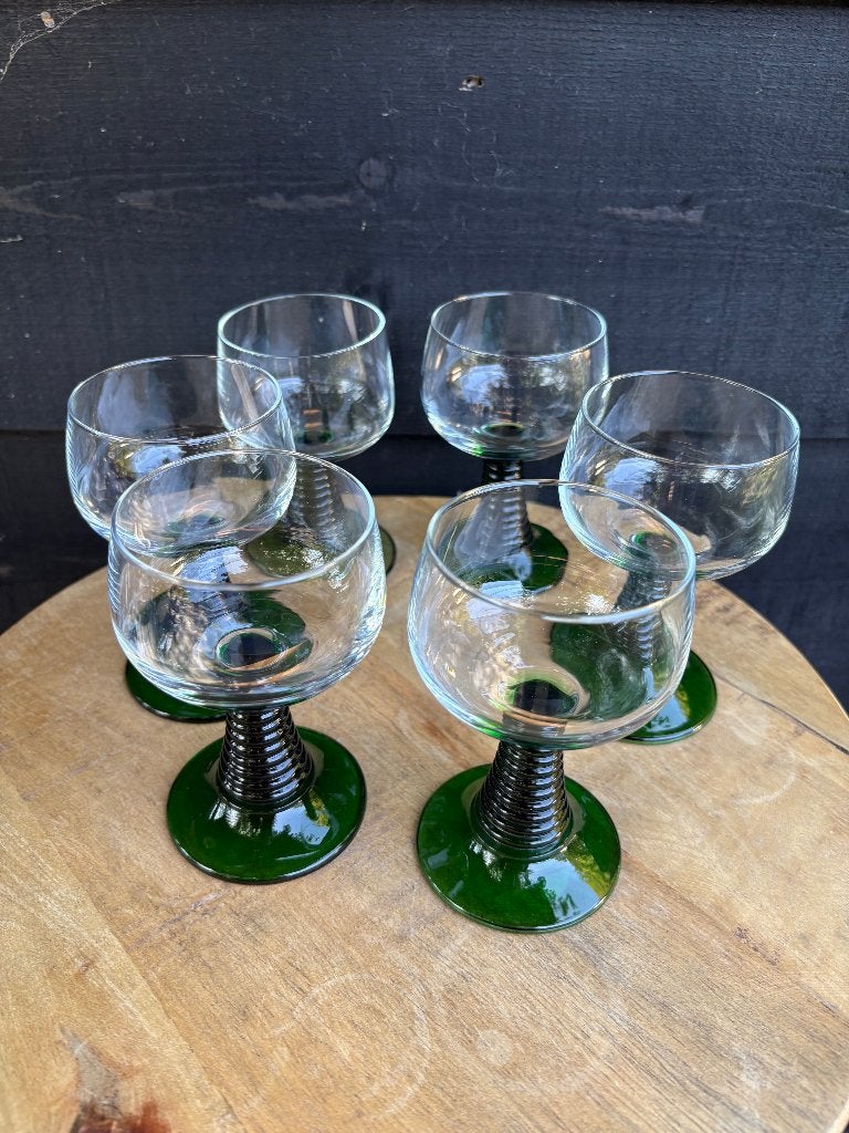 Vintage Luminarc Roemer Wijnglazen 6 stuks., Antiek en Kunst, Antiek | Glas en Kristal, Ophalen of Verzenden