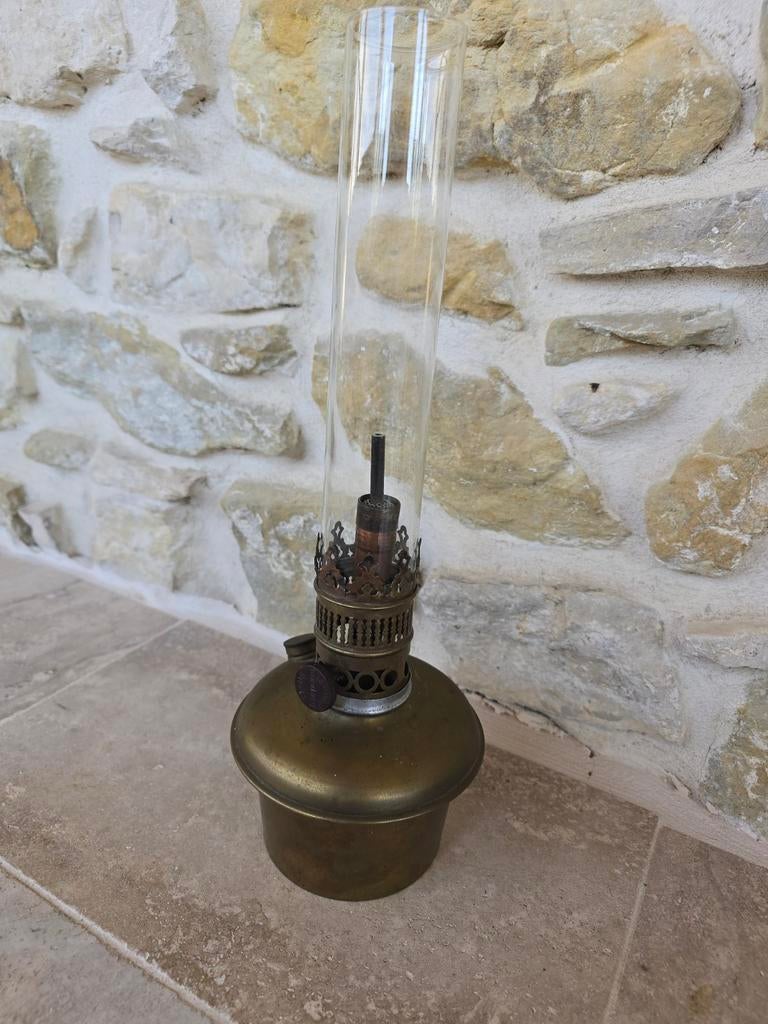 Zeldzame antieke Titus Titolandi Paris koperen lamp €49, Antiek en Kunst, Ophalen of Verzenden