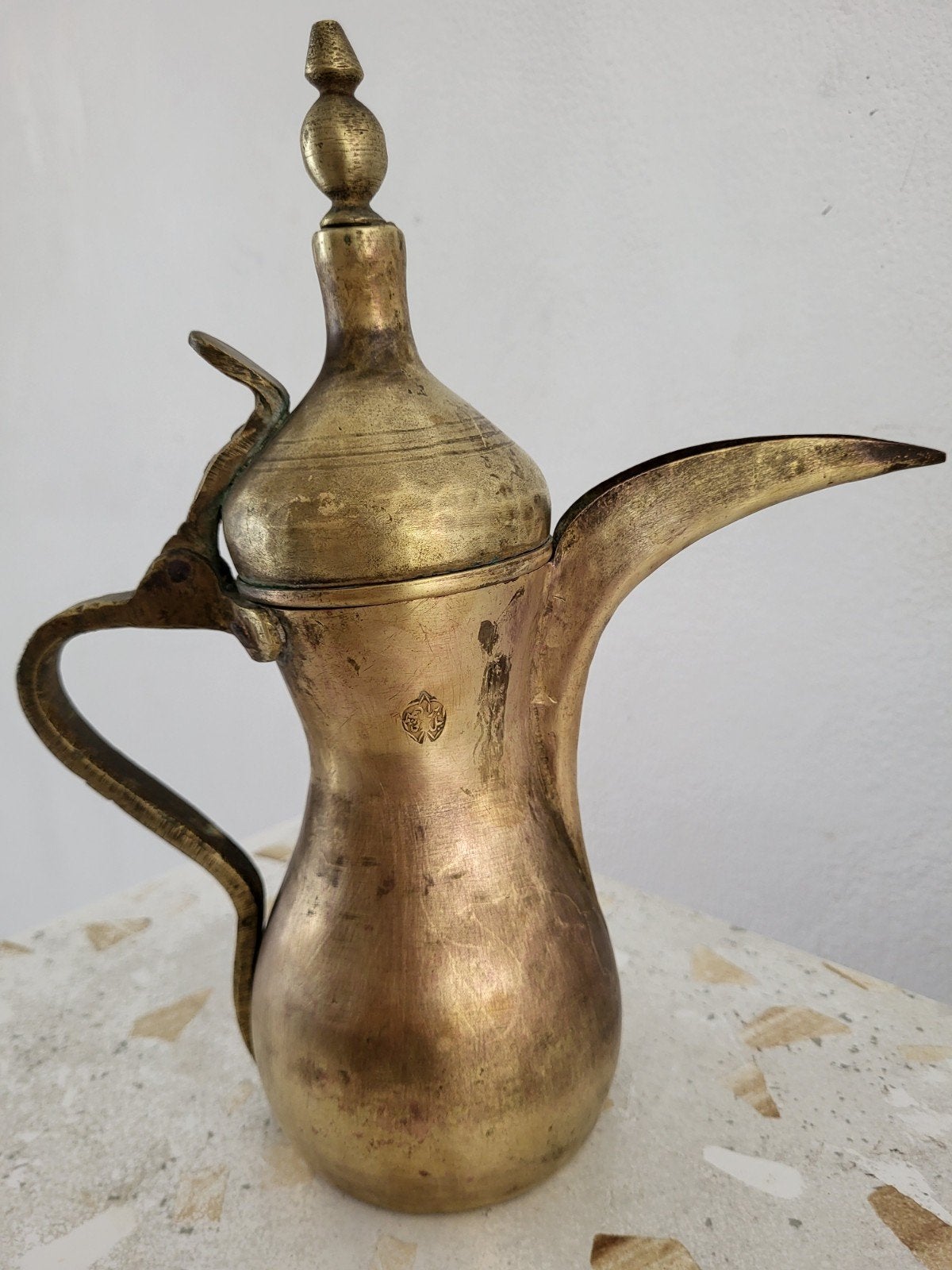 Antieke Arabische Messing Koffiepot (Dallah) met Stempel – 2, Antiek en Kunst, Ophalen of Verzenden
