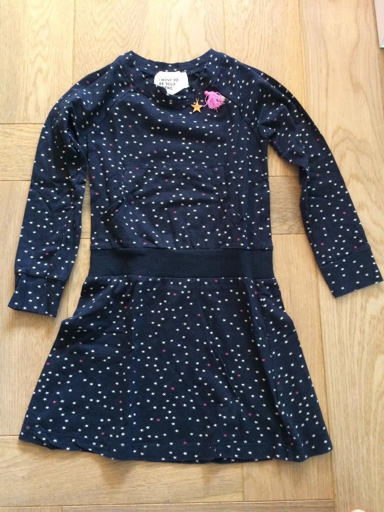 zgan donkerblauw jurkje met sterren Mim-Pi maat 116, Kinderen en Baby's, Kinderkleding | Maat 116, Meisje, Ophalen of Verzenden