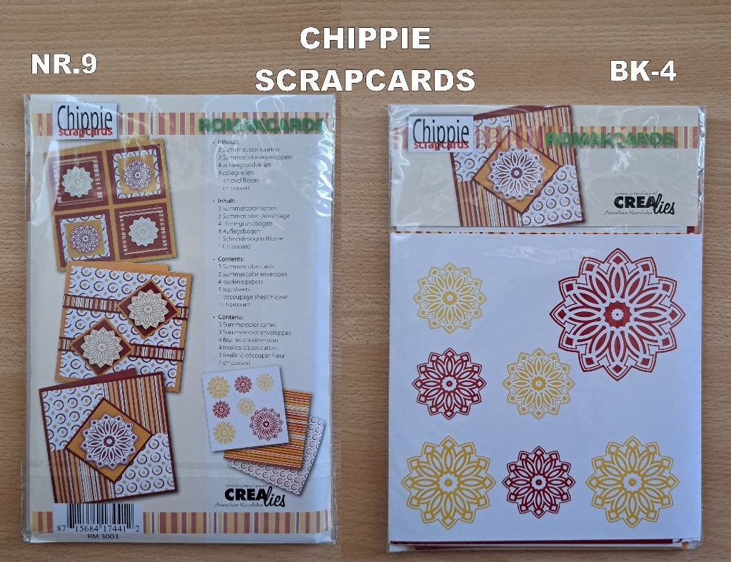 nr.9 PAKKETJE CHIPPIE scrapcards VOOR KAARTEN MAKEN, Ophalen of Verzenden, Nieuw, Overige thema's, Overige typen