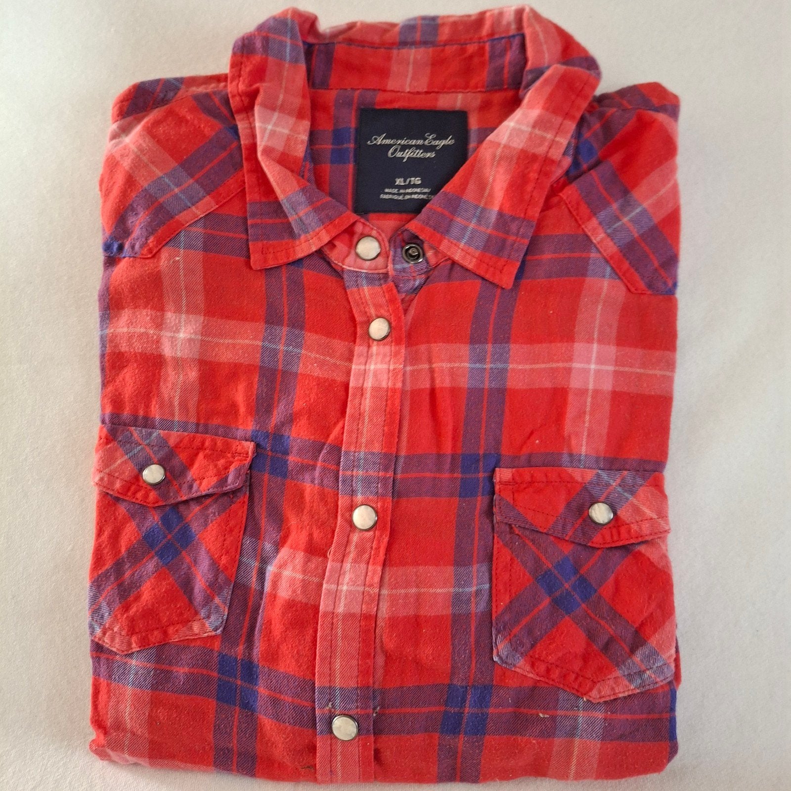 Geruite katoenen blouse XL/TG - Nieuw, Maat 46/48 (XL) of groter, Nieuw, Ophalen of Verzenden, Rood