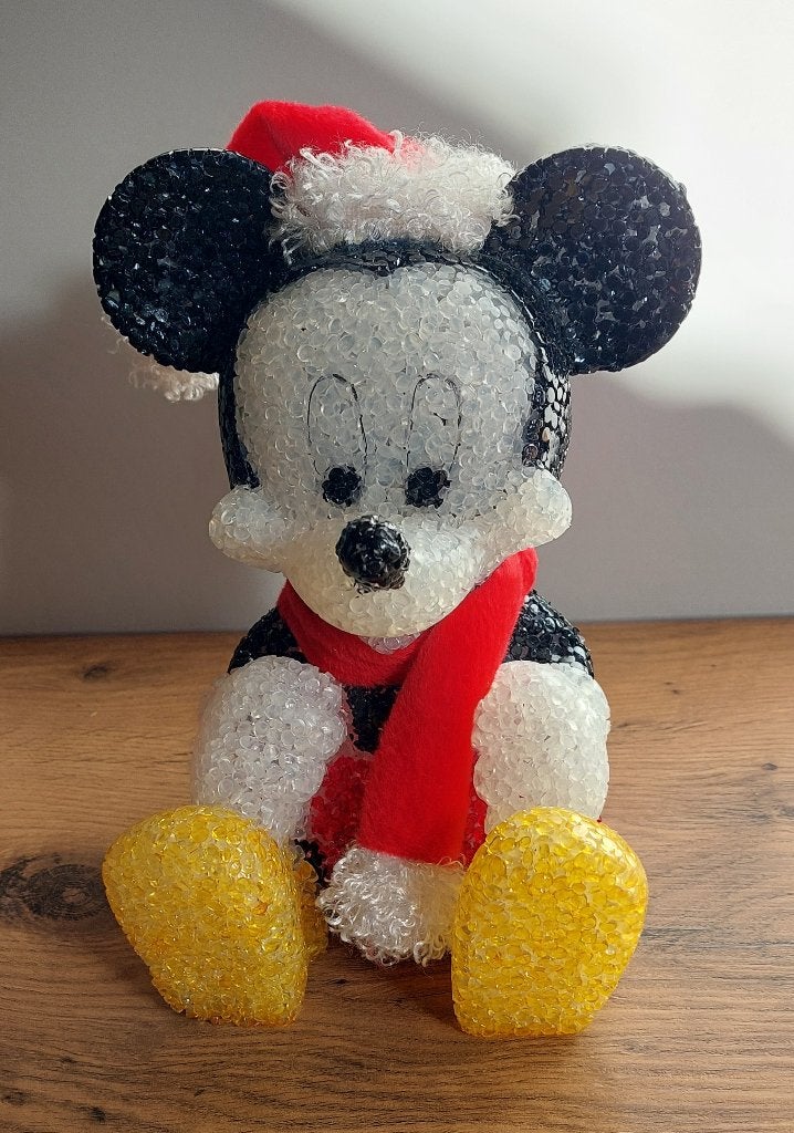 Kerst Mickey met licht Disneyland Parijs, Ophalen of Verzenden, Mickey Mouse, Gebruikt, Beeldje of Figuurtje